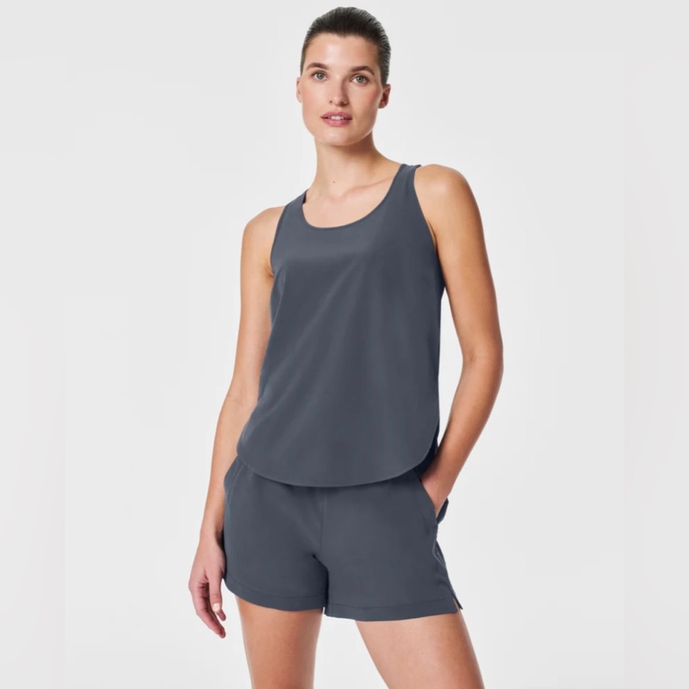 Spanx Casual Fridays On The Move Curved Hem Tank and Matching Short Set Size S